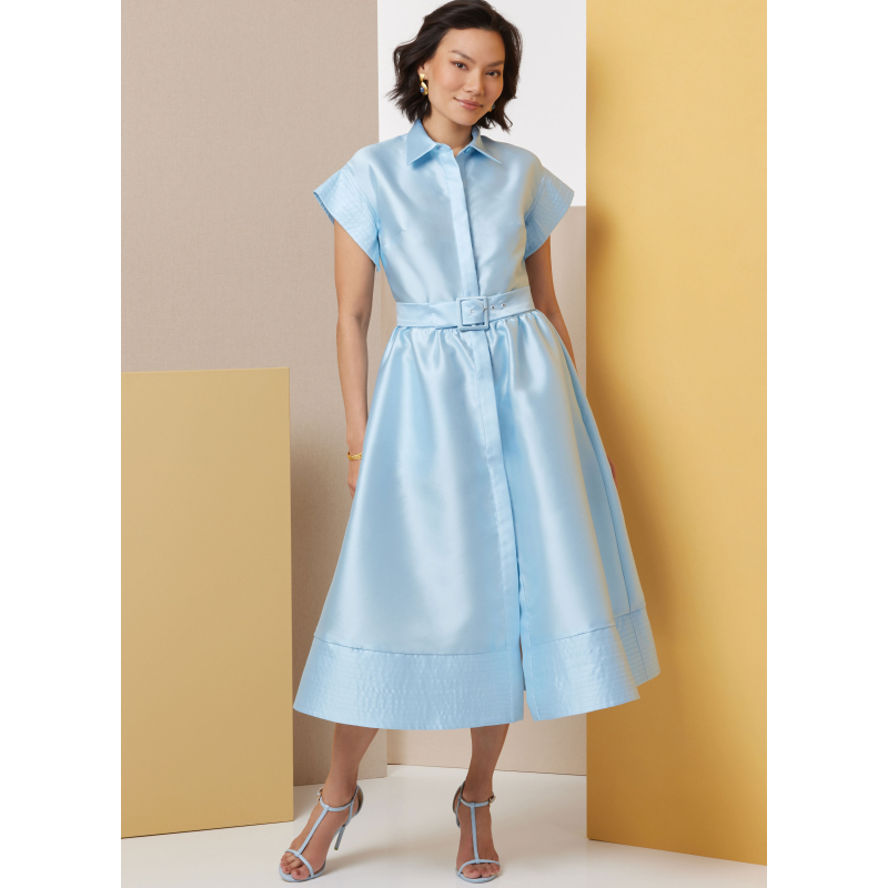 Patron Butterick 7021/U5 (44-52) - Robes boutonnées à col pointu