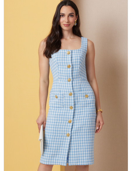 Patron Butterick 7022 AA (38-46) - Robes ajustées sans manches à encolure carrée