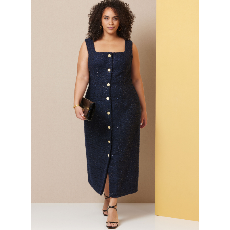 Patron Butterick 7022 BB (50-56) - Robes ajustées sans manches à encolure carrée