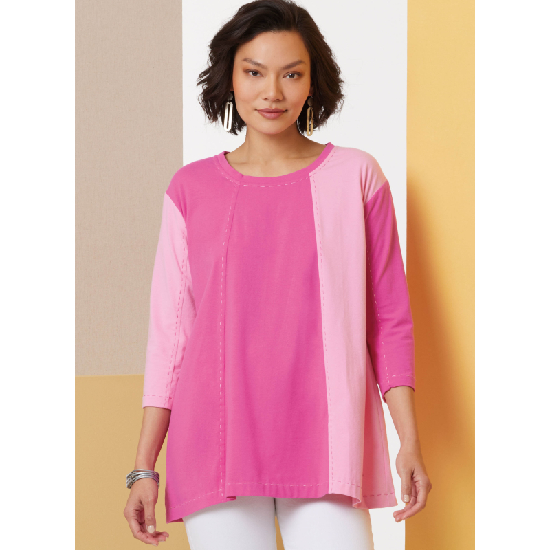 Patron Butterick 7023 A (32-54) - Tuniques amples à manches 3/4