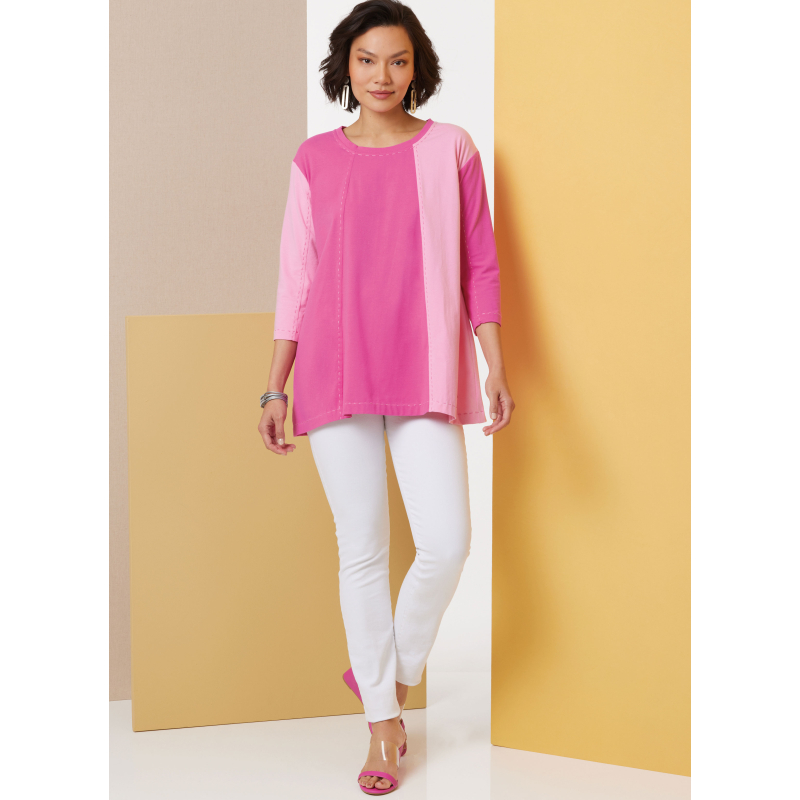 Patron Butterick 7023 A (32-54) - Tuniques amples à manches 3/4