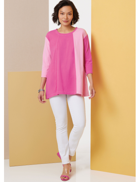 Patron Butterick 7023 A (32-54) - Tuniques amples à manches 3/4