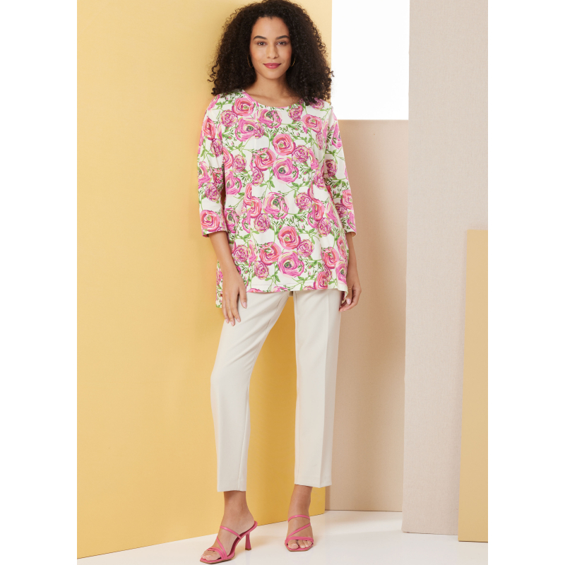 Patron Butterick 7023 A (32-54) - Tuniques amples à manches 3/4