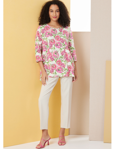 Patron Butterick 7023 A (32-54) - Tuniques amples à manches 3/4