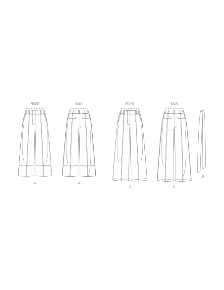 Patron Butterick 7024 K5 (36-44) - Pantalons à jambes larges