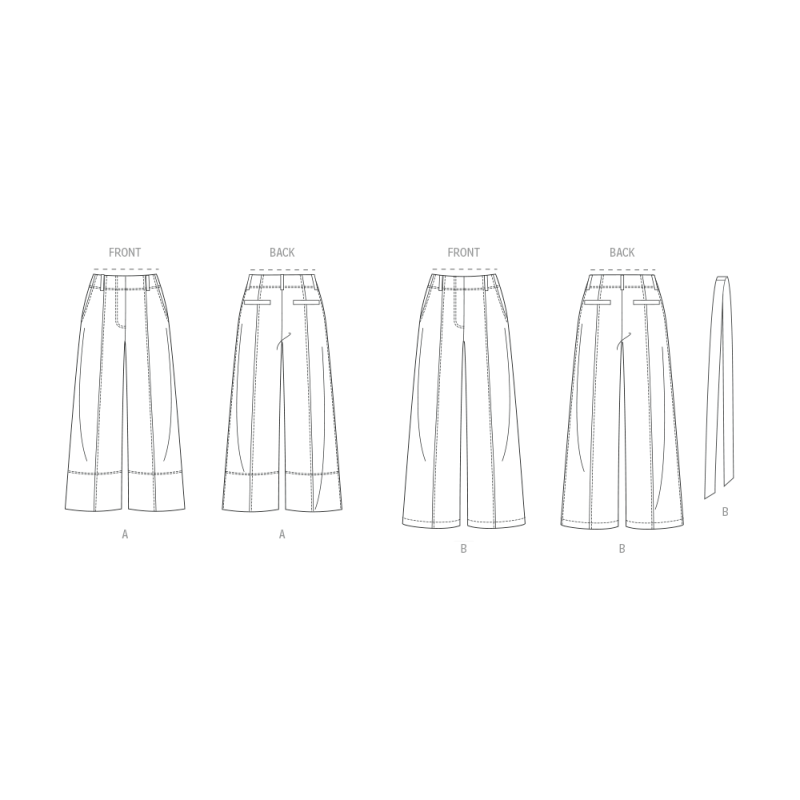 Patron Butterick 7024 Y5 (46-54) - Pantalons à jambes larges