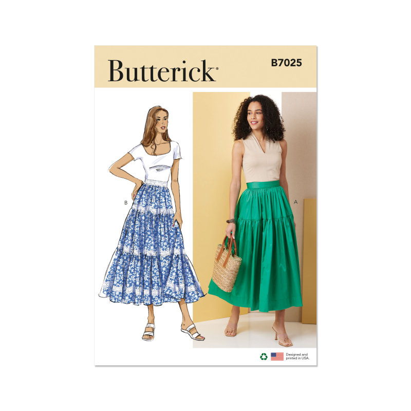 Patron Butterick 7025 D5 (32-40) - Jupes amples à volants