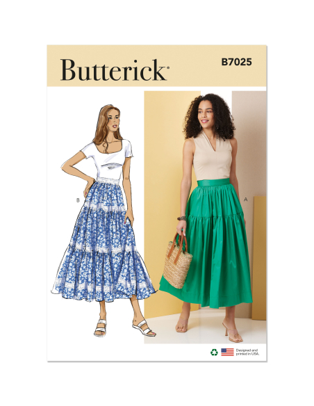 Patron Butterick 7025 R5 (42-50) - Jupes amples à volants