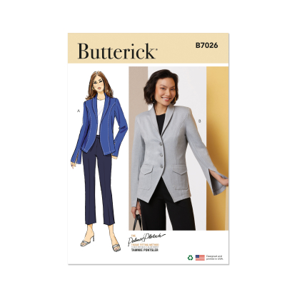 Patron Butterick 7026 K5 (36-44) - Vestes à col châle et manches fendues