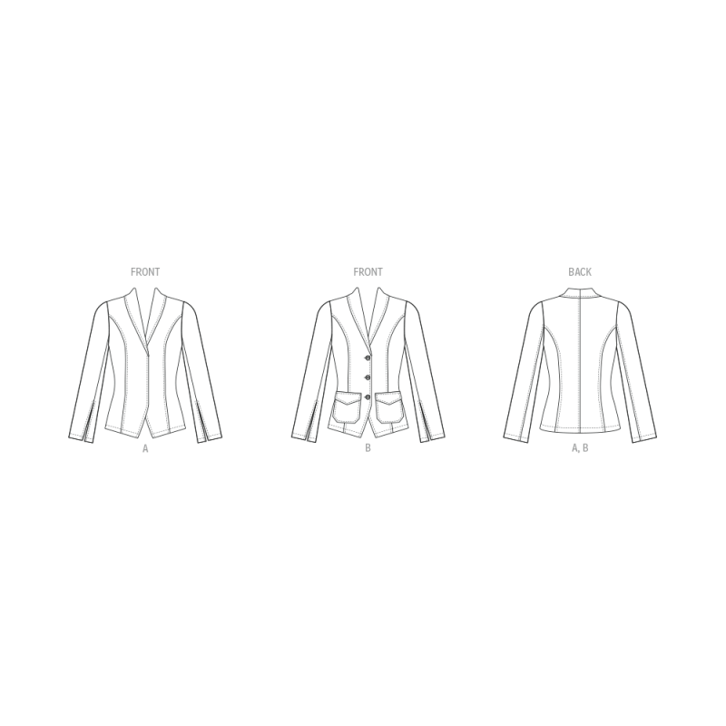 Patron Butterick 7026 K5 (36-44) - Vestes à col châle et manches fendues