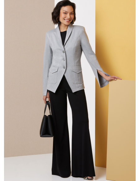 Patron Butterick 7026 Y5 (46-54) - Vestes à col châle et manches fendues