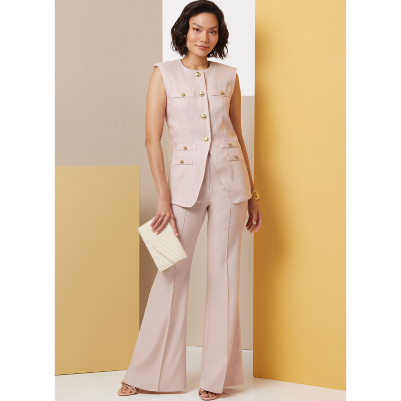 Patron Butterick 7027 K5 (36-44) - Gilet moulant et pantalon évasé