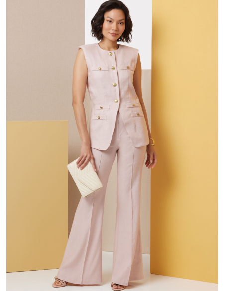 Patron Butterick 7027 K5 (36-44) - Gilet moulant et pantalon évasé