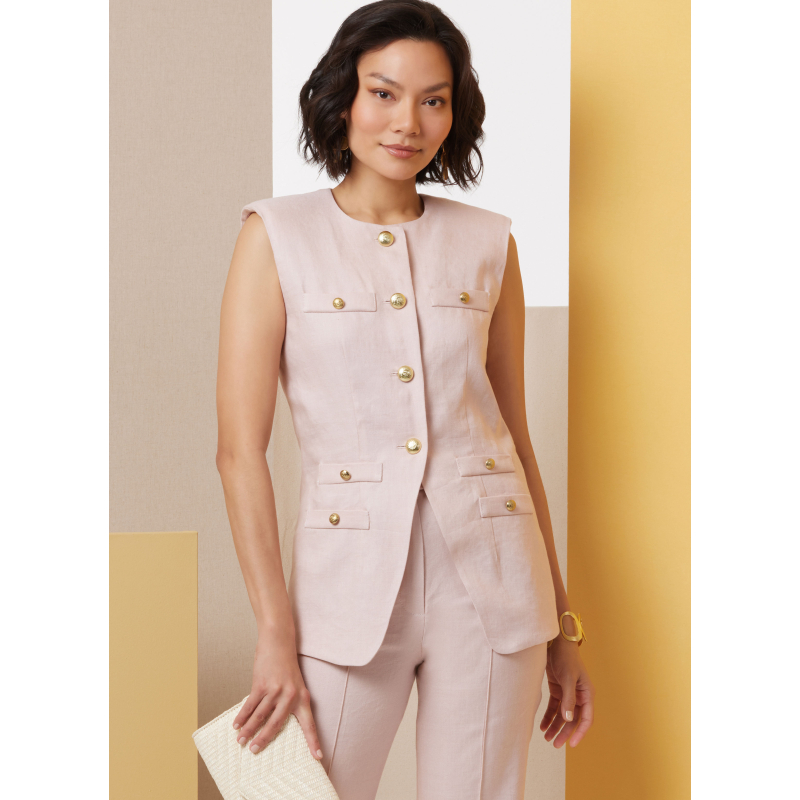 Patron Butterick 7027 Y5 (46-54) - Gilet moulant et pantalon évasé