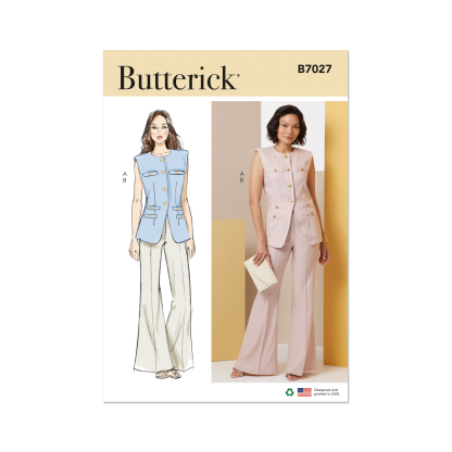 Patron Butterick 7027 Y5 (46-54) - Gilet moulant et pantalon évasé