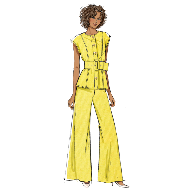 Patron Butterick  7028 H5 (34-42) - Haut semi-ajusté et pantalon large