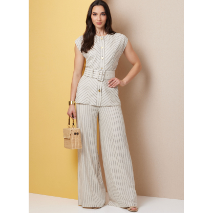 Patron Butterick  7028 H5 (34-42) - Haut semi-ajusté et pantalon large 2