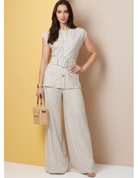 Patron Butterick  7028 H5 (34-42) - Haut semi-ajusté et pantalon large