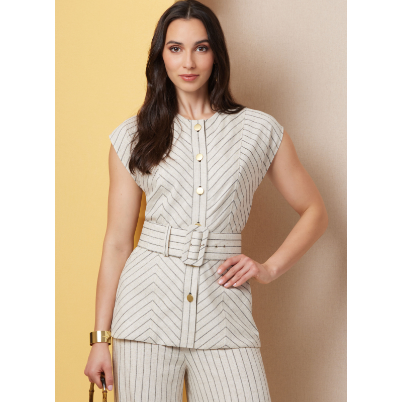 Patron Butterick  7028 H5 (34-42) - Haut semi-ajusté et pantalon large