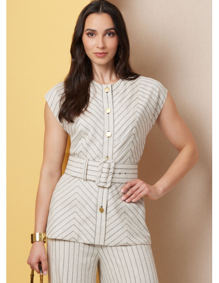 Patron Butterick  7028 H5 (34-42) - Haut semi-ajusté et pantalon large