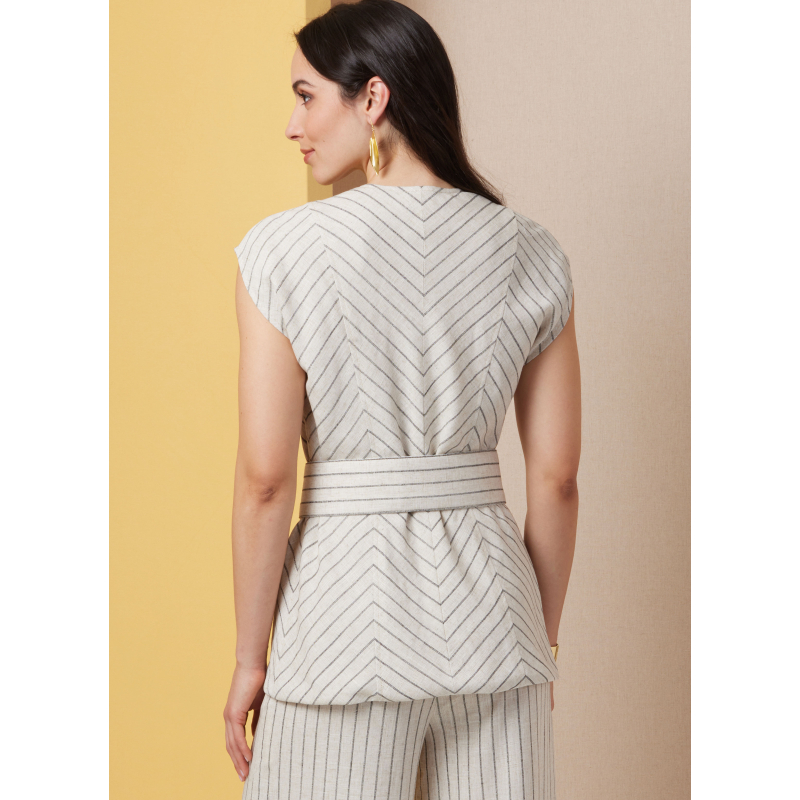 Patron Butterick  7028 H5 (34-42) - Haut semi-ajusté et pantalon large