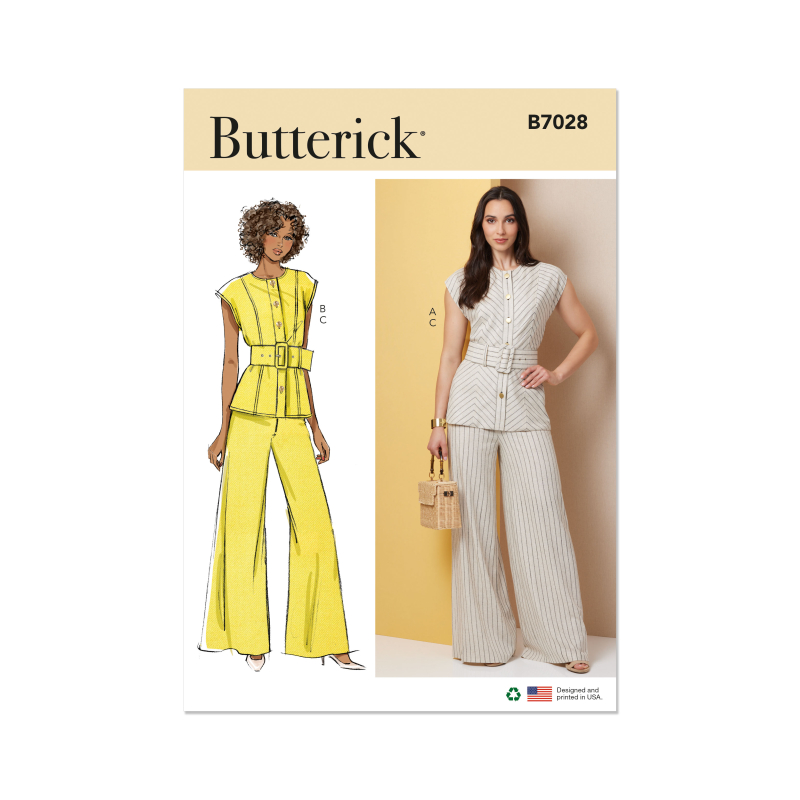 Patron Butterick  7028 U5 (44-52) - Haut semi-ajusté et pantalon large