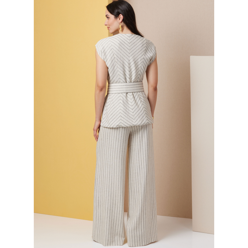 Patron Butterick  7028 U5 (44-52) - Haut semi-ajusté et pantalon large