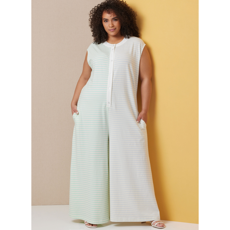 Patron Butterick  7029 AA (38-46) - Combinaisons de détente à ouverture boutonnée