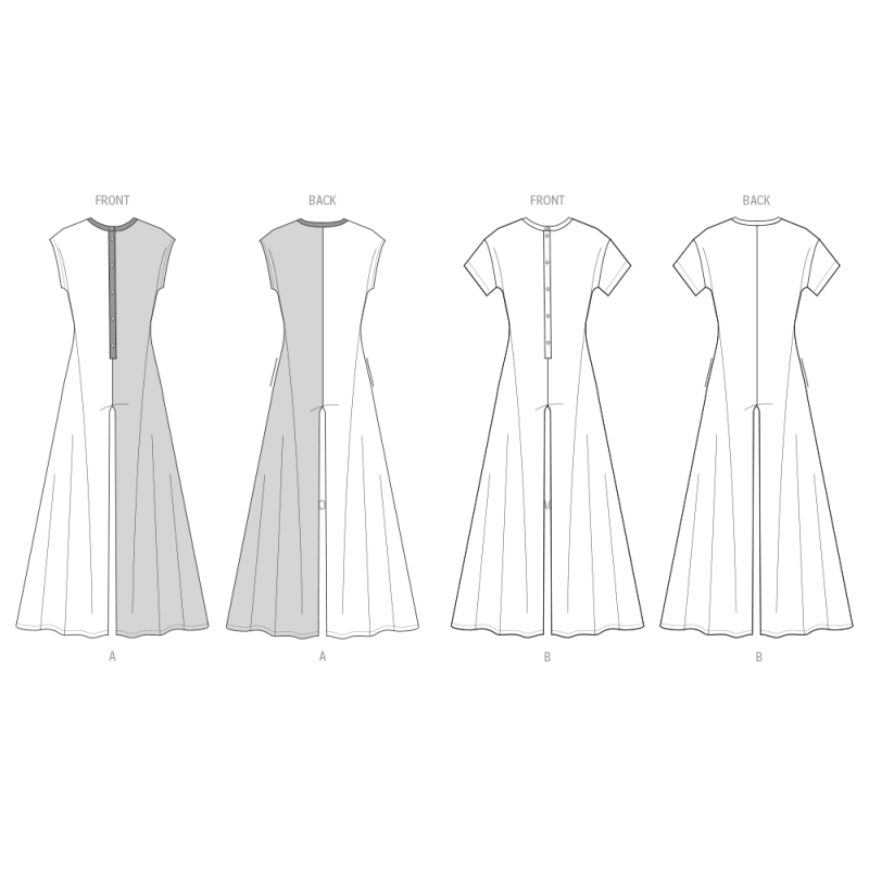 Patron Butterick  7029 AA (38-46) - Combinaisons de détente à ouverture boutonnée