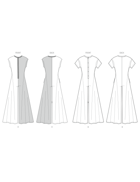 Patron Butterick  7029 AA (38-46) - Combinaisons de détente à ouverture boutonnée
