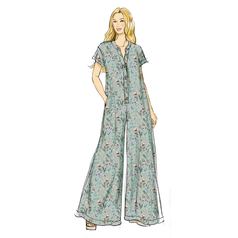 Patron Butterick  7029 AA (38-46) - Combinaisons de détente à ouverture boutonnée