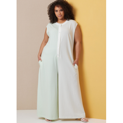 Patron Butterick  7029 BB (50-56) - Combinaisons de détente à ouverture boutonnée 2