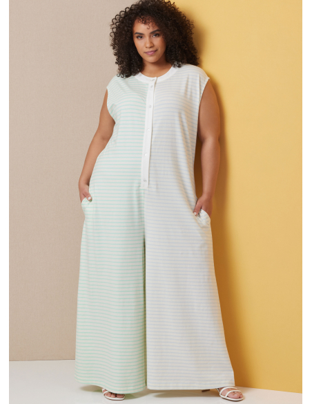 Patron Butterick  7029 BB (50-56) - Combinaisons de détente à ouverture boutonnée