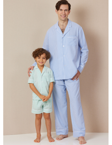 Patron Butterick  7030 A (5-16/32-50) - Chemises amples avec short et pantalon élastiqués