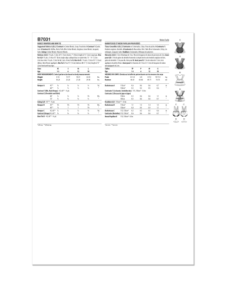 Patron Butterick  7031 A (1-18) - Barboteuses bébé avec nœud papillon assorti