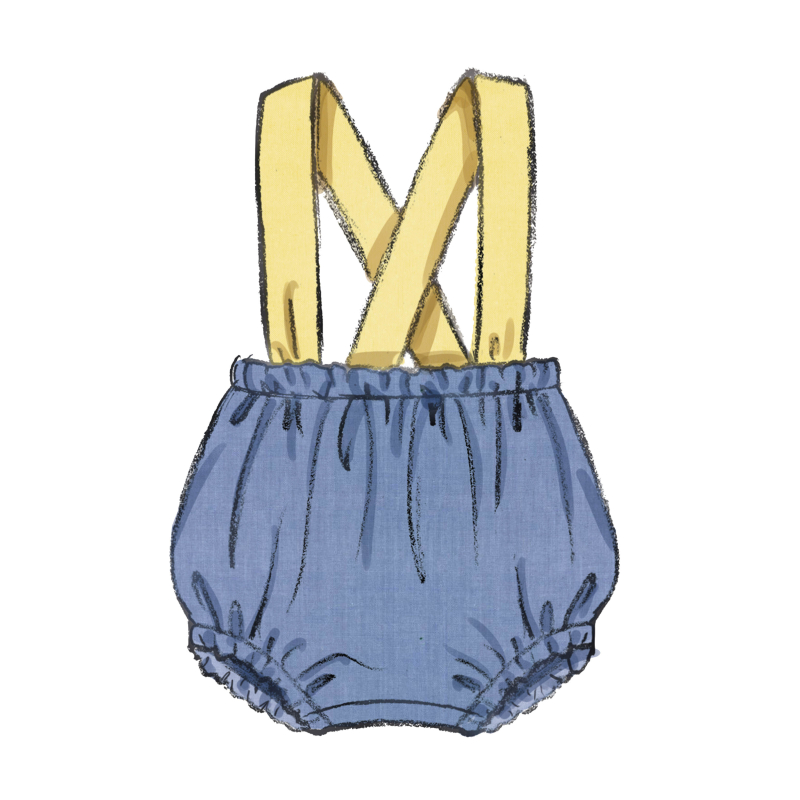 Patron Butterick  7031 A (1-18) - Barboteuses bébé avec nœud papillon assorti