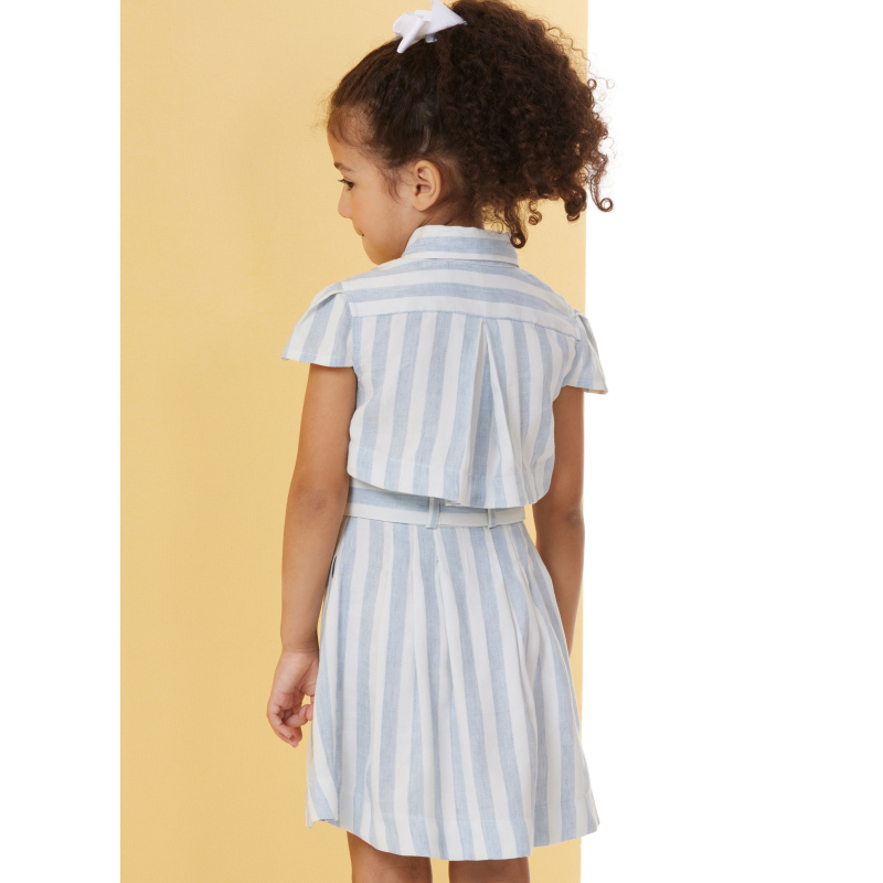 Patron Butterick 7033 A (3-8) - Robe boutonnée avec ceinture nouée assortie