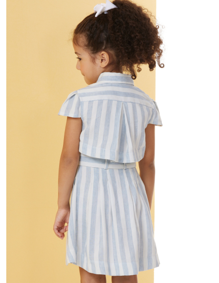 Patron Butterick 7033 A (3-8) - Robe boutonnée avec ceinture nouée assortie