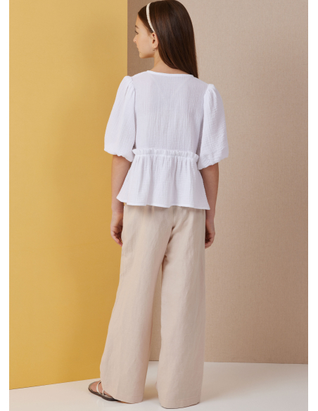 Patron Butterick 7034 A (7-14) - Haut boutonné avec short et pantalon assortis