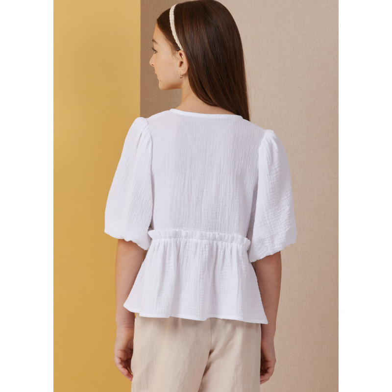 Patron Butterick 7034 A (7-14) - Haut boutonné avec short et pantalon assortis