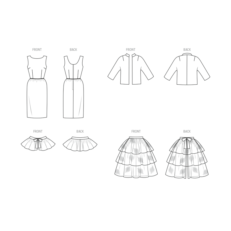 Patron Butterick 7035 D5 (32-40) - Ensemble robe fourreau vintage et veste assortie