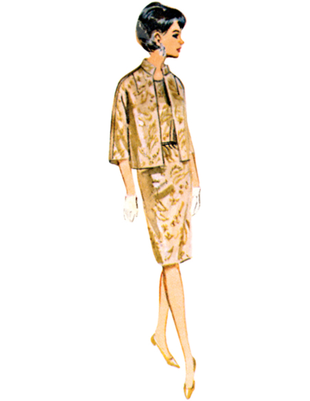 Patron Butterick 7035 R5 (42-50) - Ensemble robe fourreau vintage et veste assortie