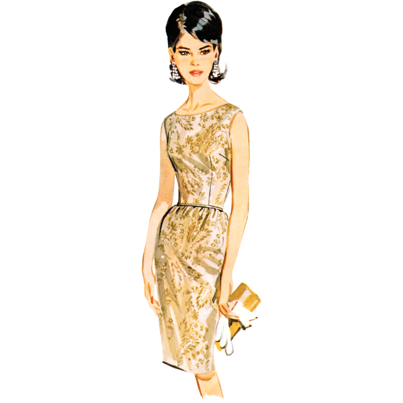 Patron Butterick 7035 R5 (42-50) - Ensemble robe fourreau vintage et veste assortie