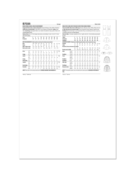 Patron Butterick 7035 R5 (42-50) - Ensemble robe fourreau vintage et veste assortie