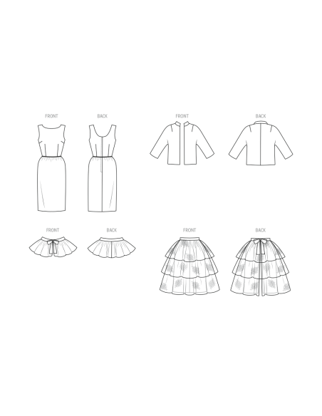 Patron Butterick 7035 R5 (42-50) - Ensemble robe fourreau vintage et veste assortie