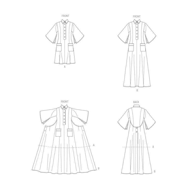 Patron Vogue 2083 B5 (36-44) - Combinaison, robe et ceinture-écharpe vintage années 1980