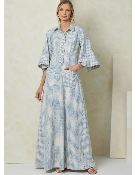 Patron Vogue 2083 Y5 (46-54) - Combinaison, robe et ceinture-écharpe vintage années 1980