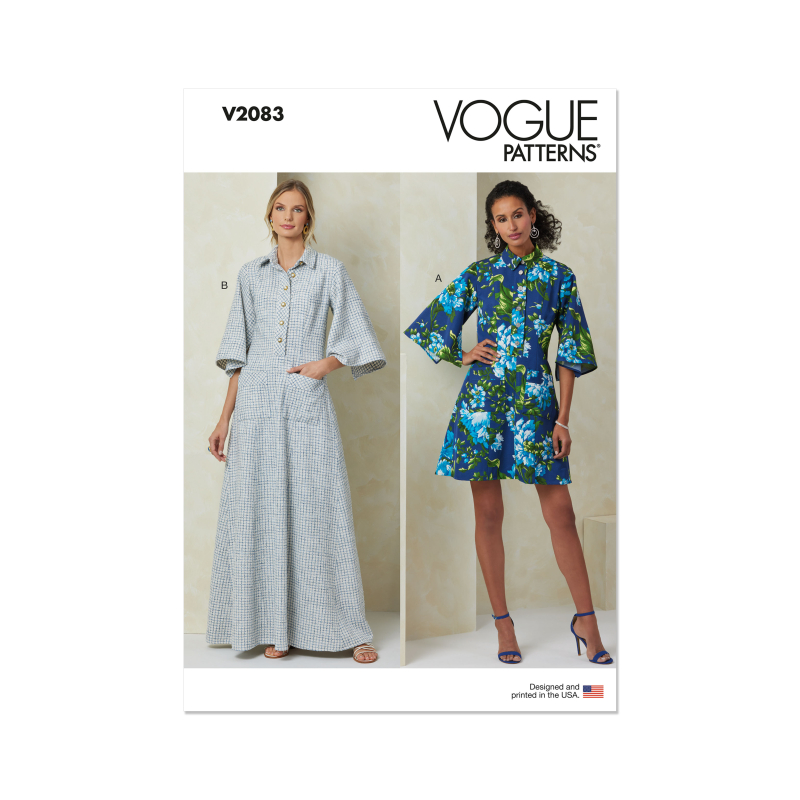 Patron Vogue 2083 Y5 (46-54) - Combinaison, robe et ceinture-écharpe vintage années 1980