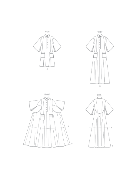 Patron Vogue 2083 Y5 (46-54) - Combinaison, robe et ceinture-écharpe vintage années 1980