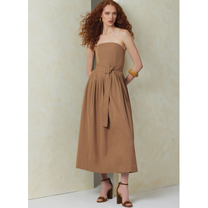 Patron Vogue 2084/H5 (34-42) - Robe sans bretelles et dessus de corsage asymétrique 2